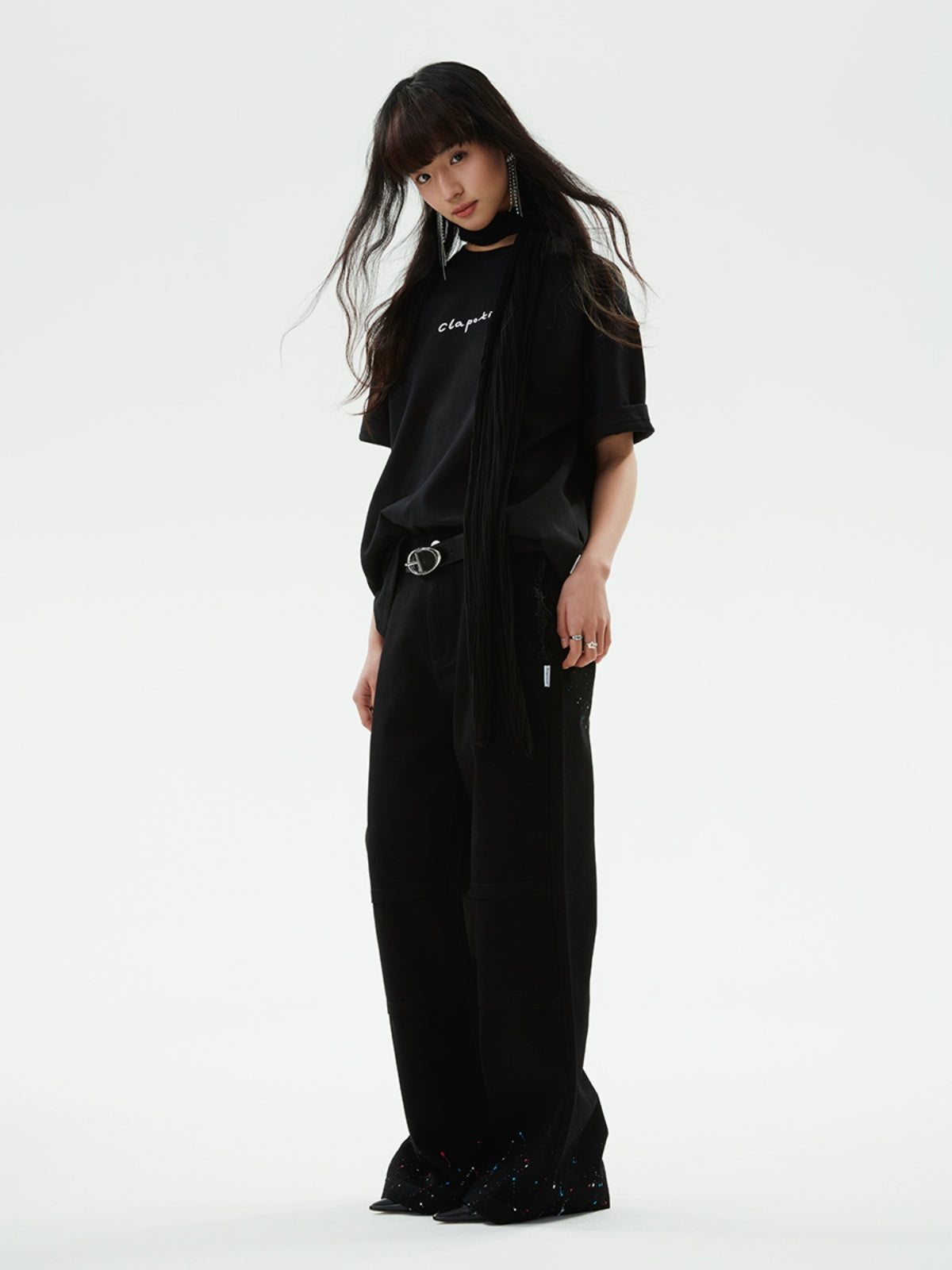 FUNKYFUN Starry Sky Shining Ink Printing Design Twill Jeans