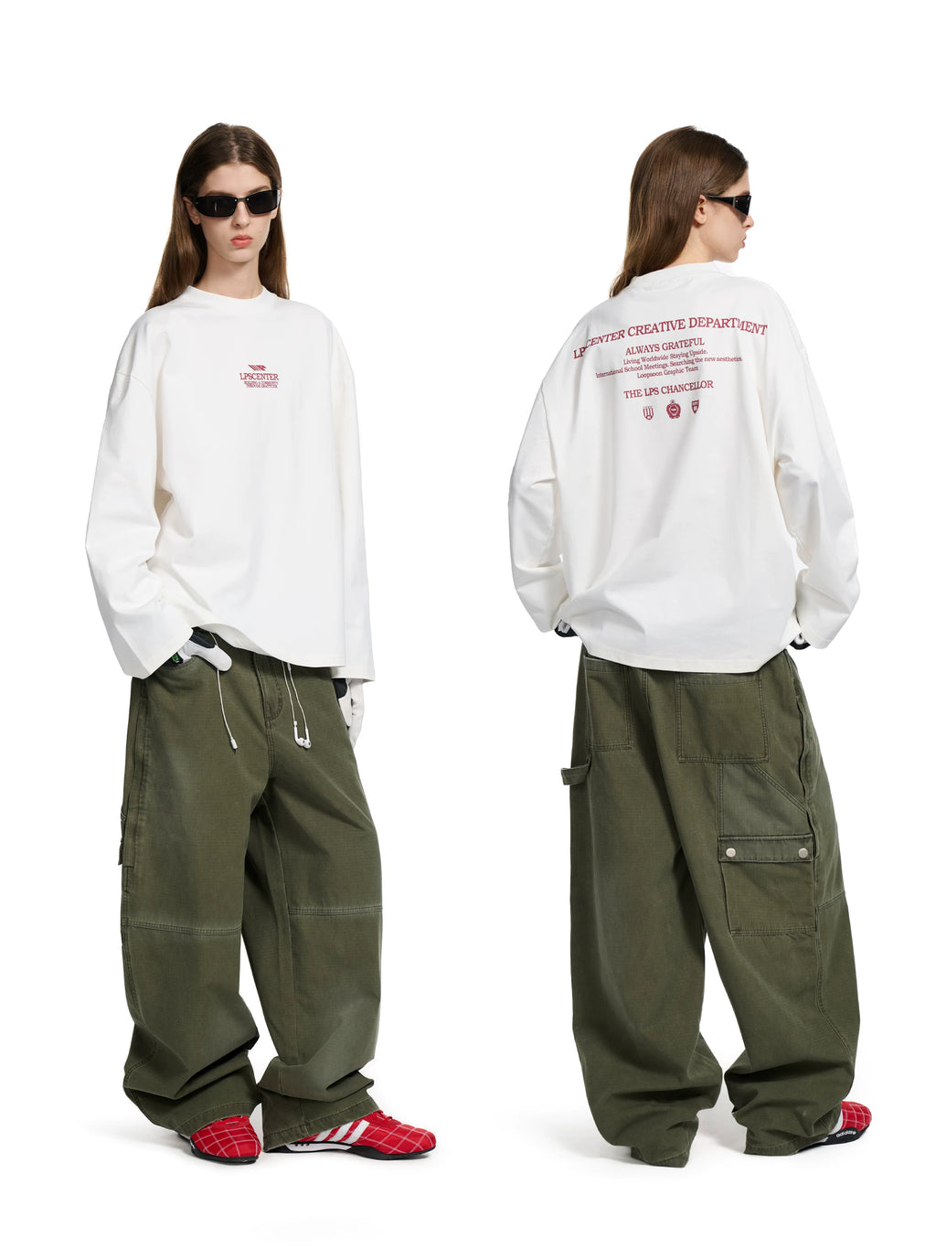 Loopsoon Alphabet Print Long Sleeve T-Shirt