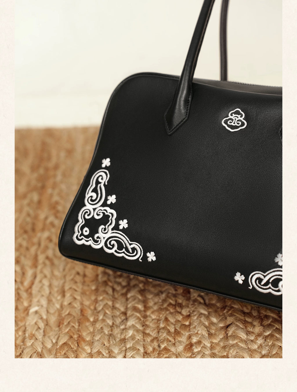 LOSEA First-layer Cowhide Miao Embroidered Shoulder Bag