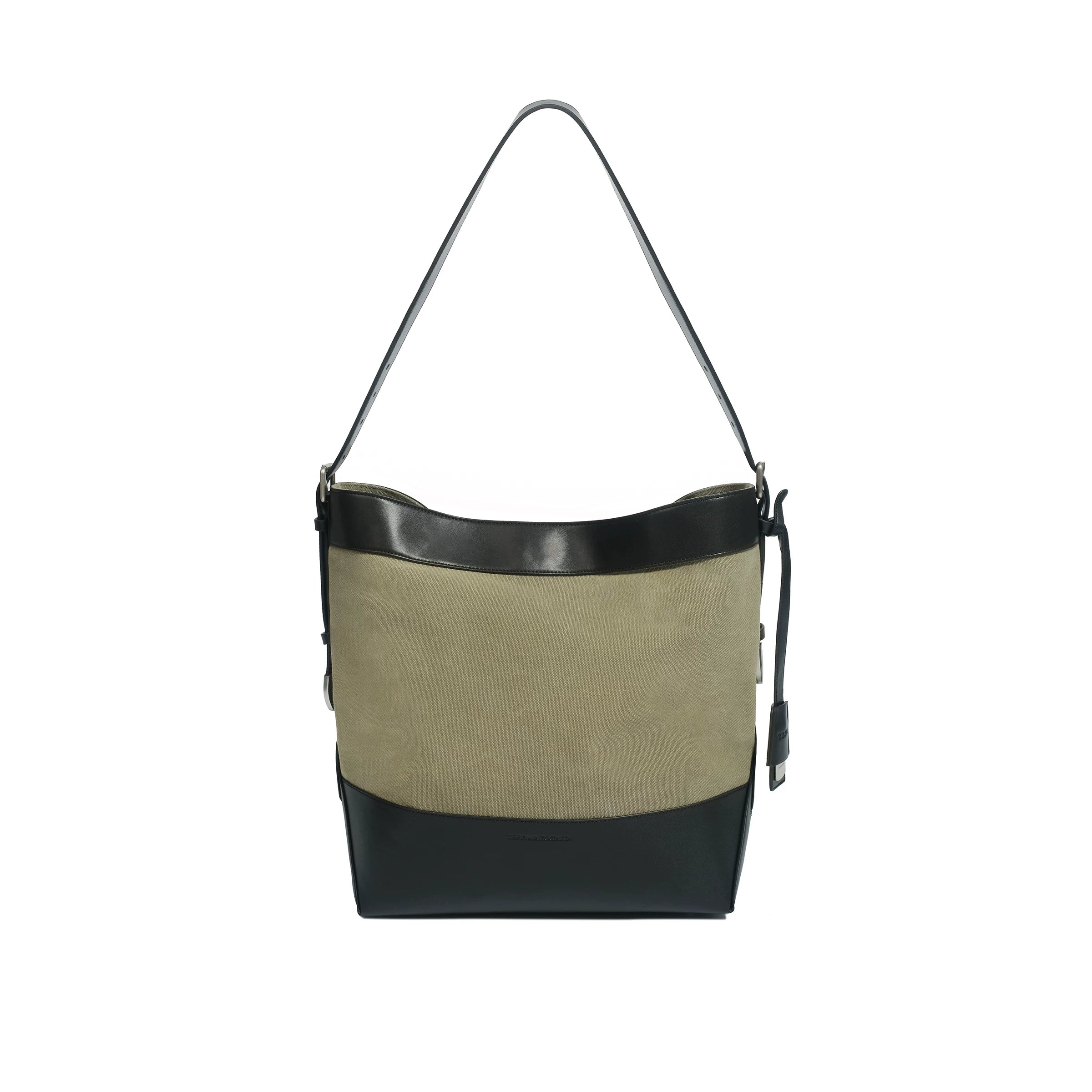 TERRAINCOGNITA Leather Stitching Large Capacity Canvas Tote Bag