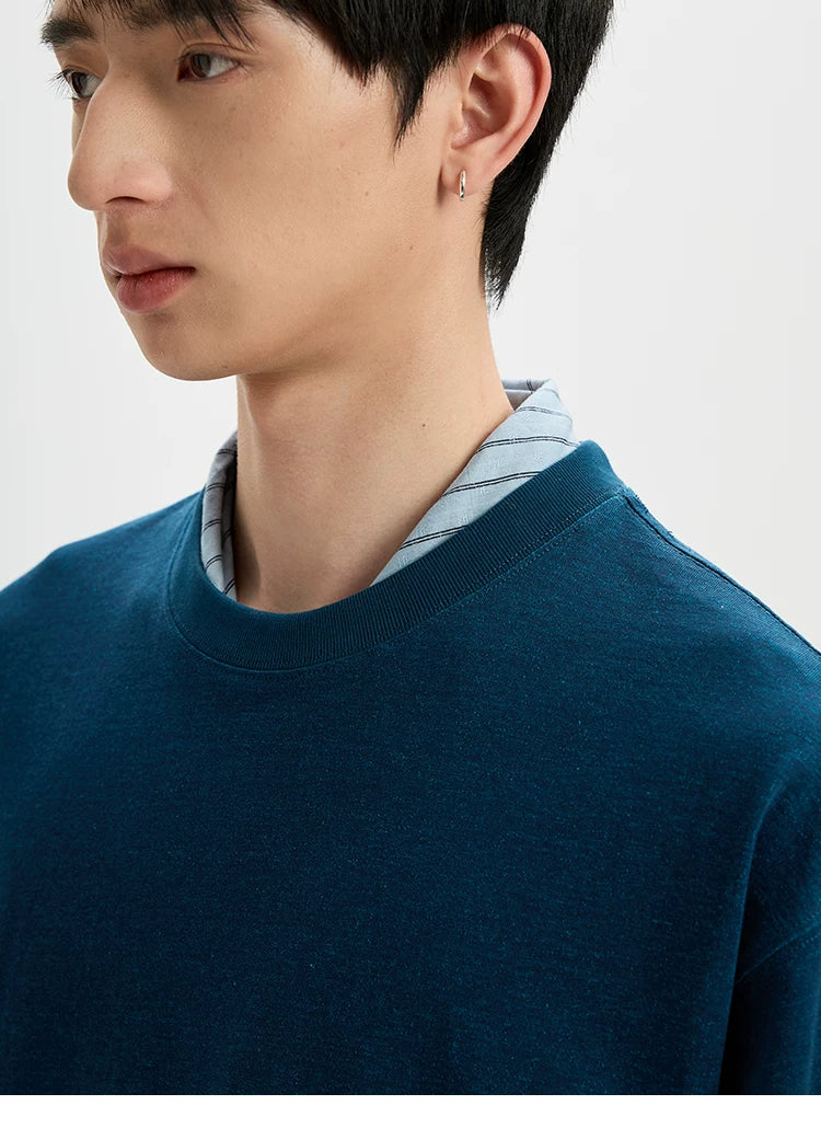 BUTTBILL Retro Contrast Casual Tee