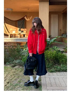 KANO Fake Two-piece Plaid Shirt Spliced Jacket