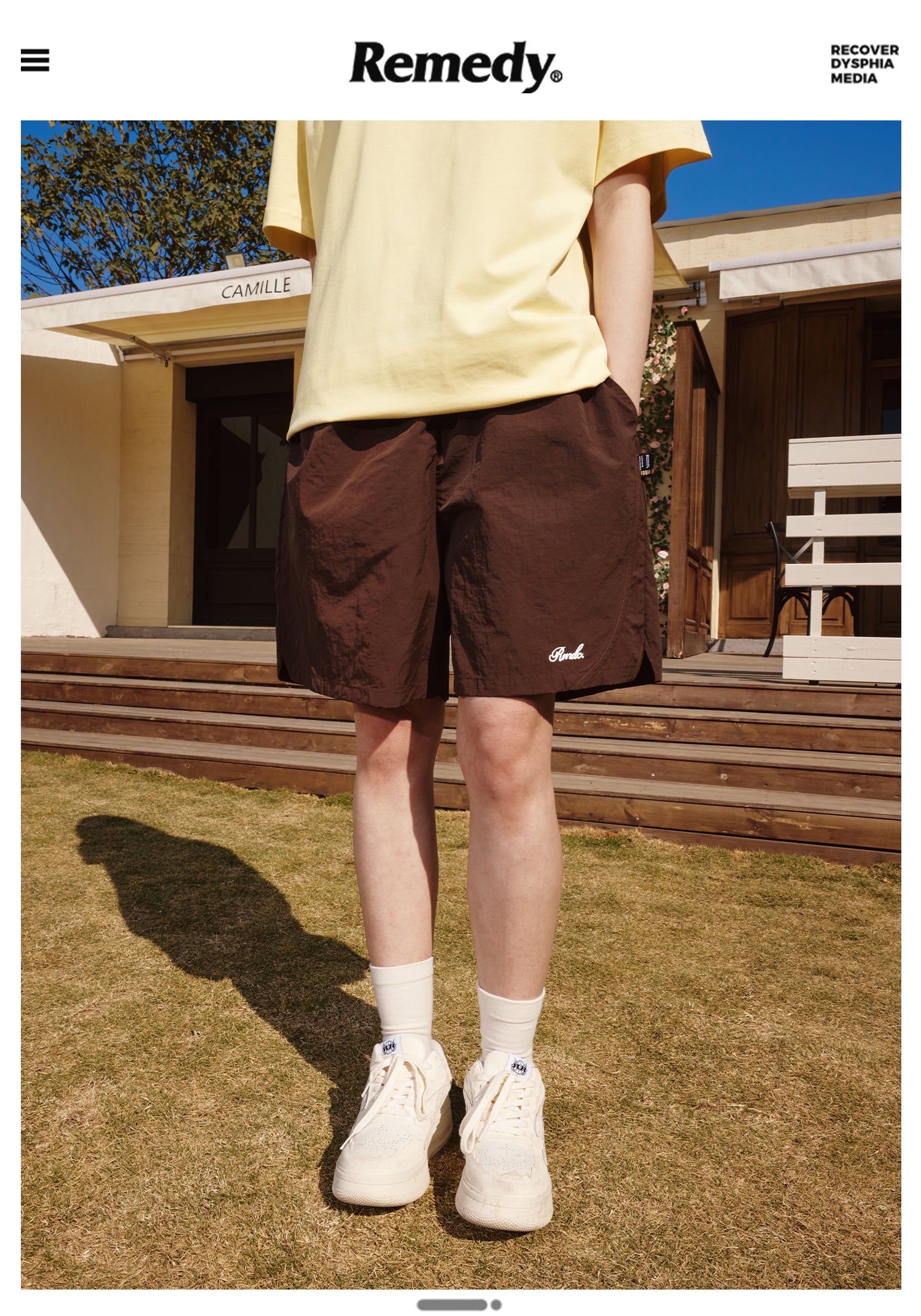 Remedy embroidered nylon five-point Shorts