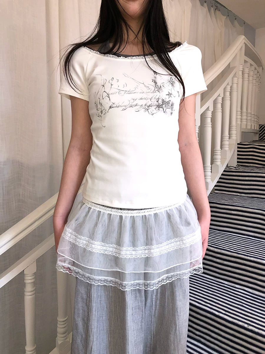 ANG: Project Versatile Strap Lace Edge Mesh Short Fart Curtain