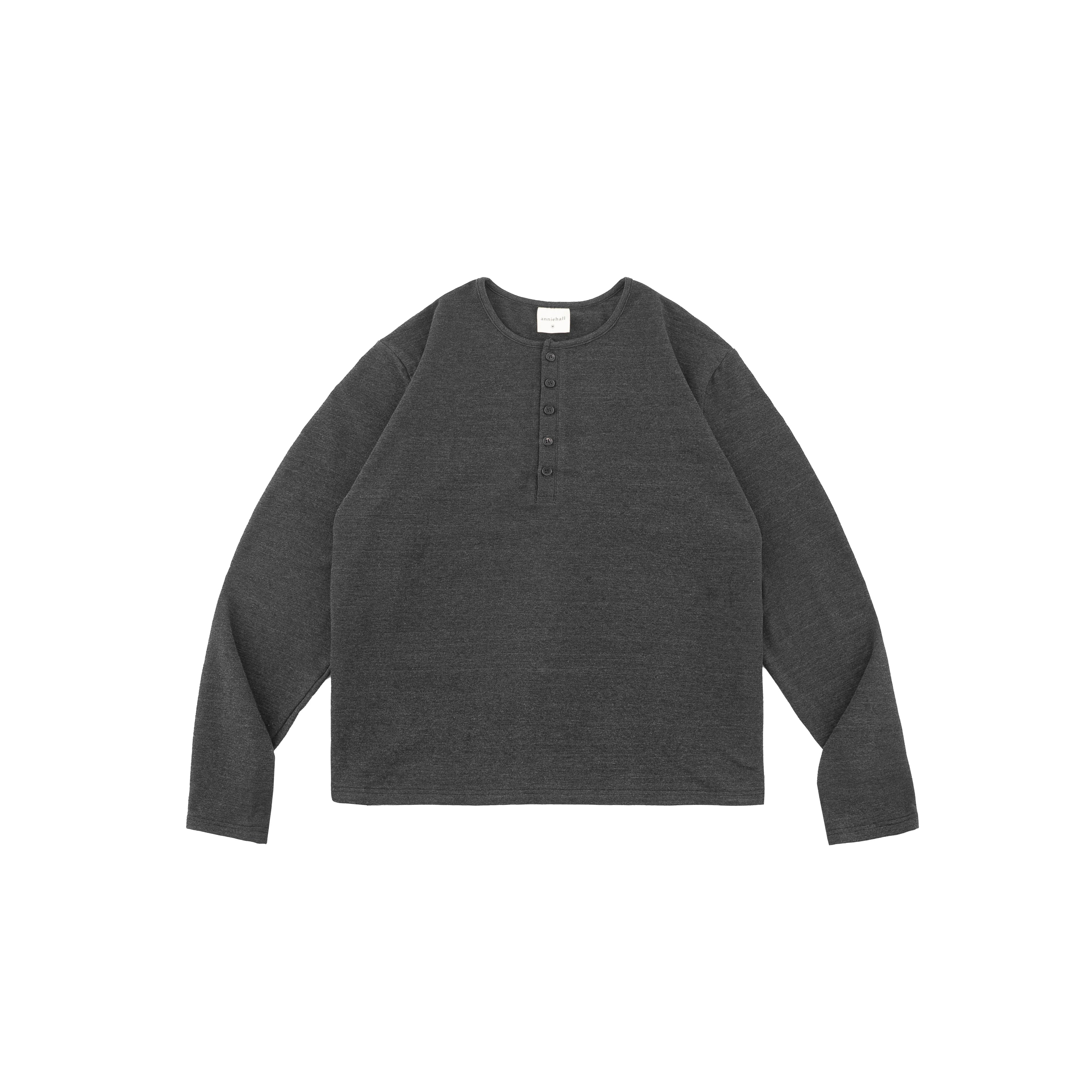 Anniehall Henry Collar Button Short Wide Long Sleeves