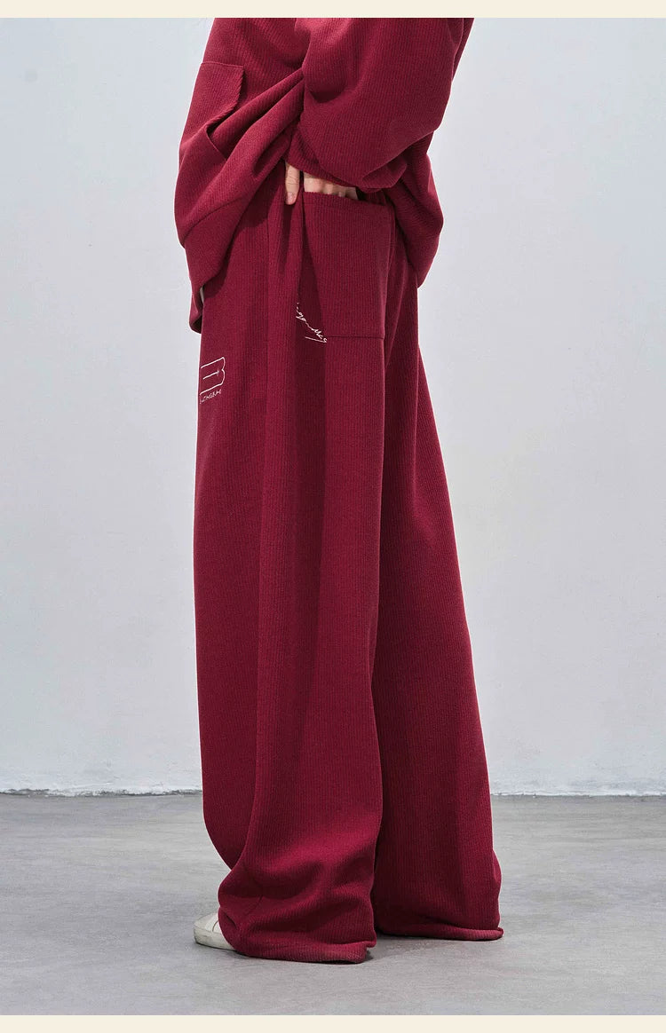 BJHG Red Corduroy Slack Sweatpants