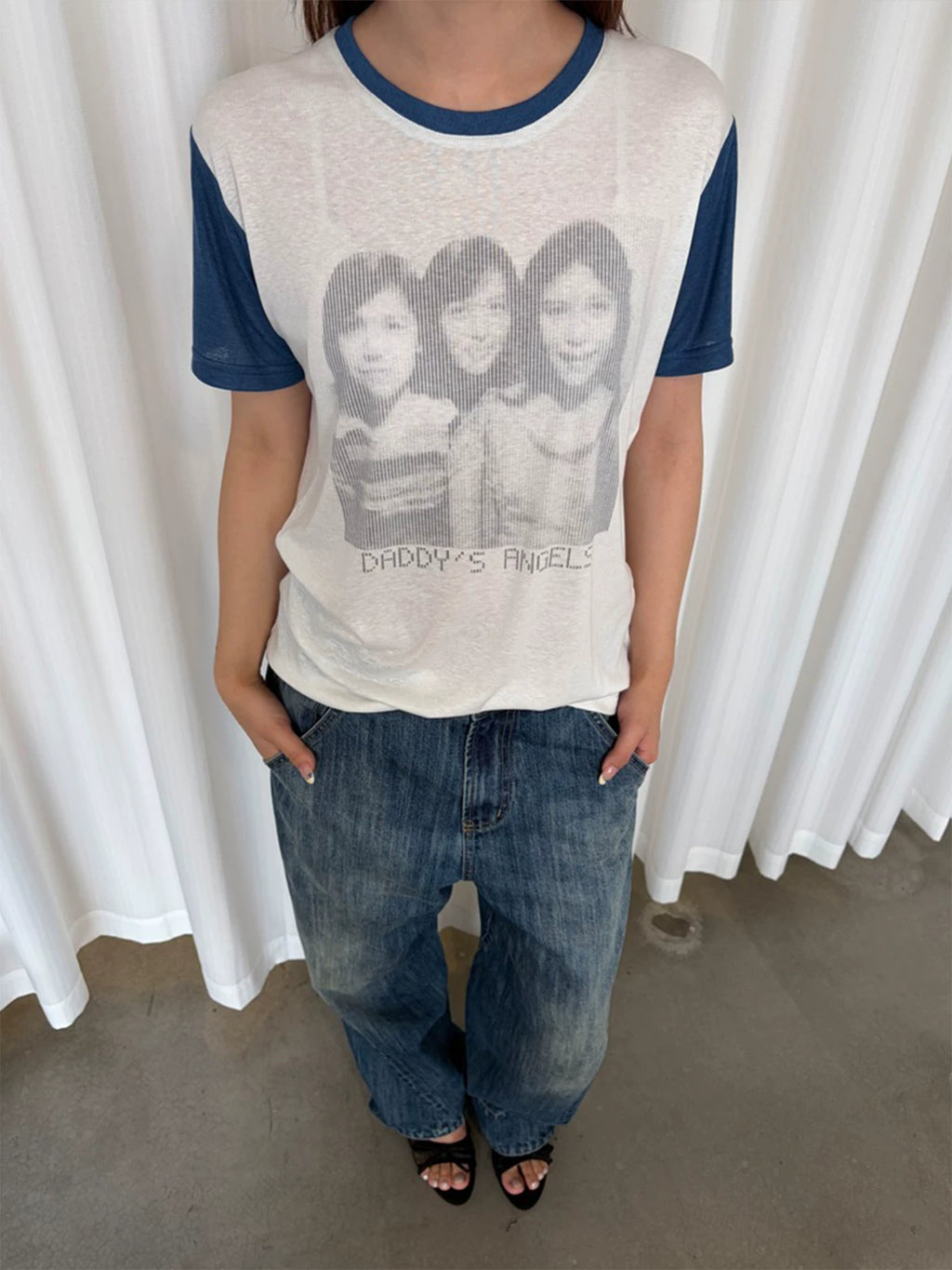 InsGale Retro Stitching Contrasting Tee