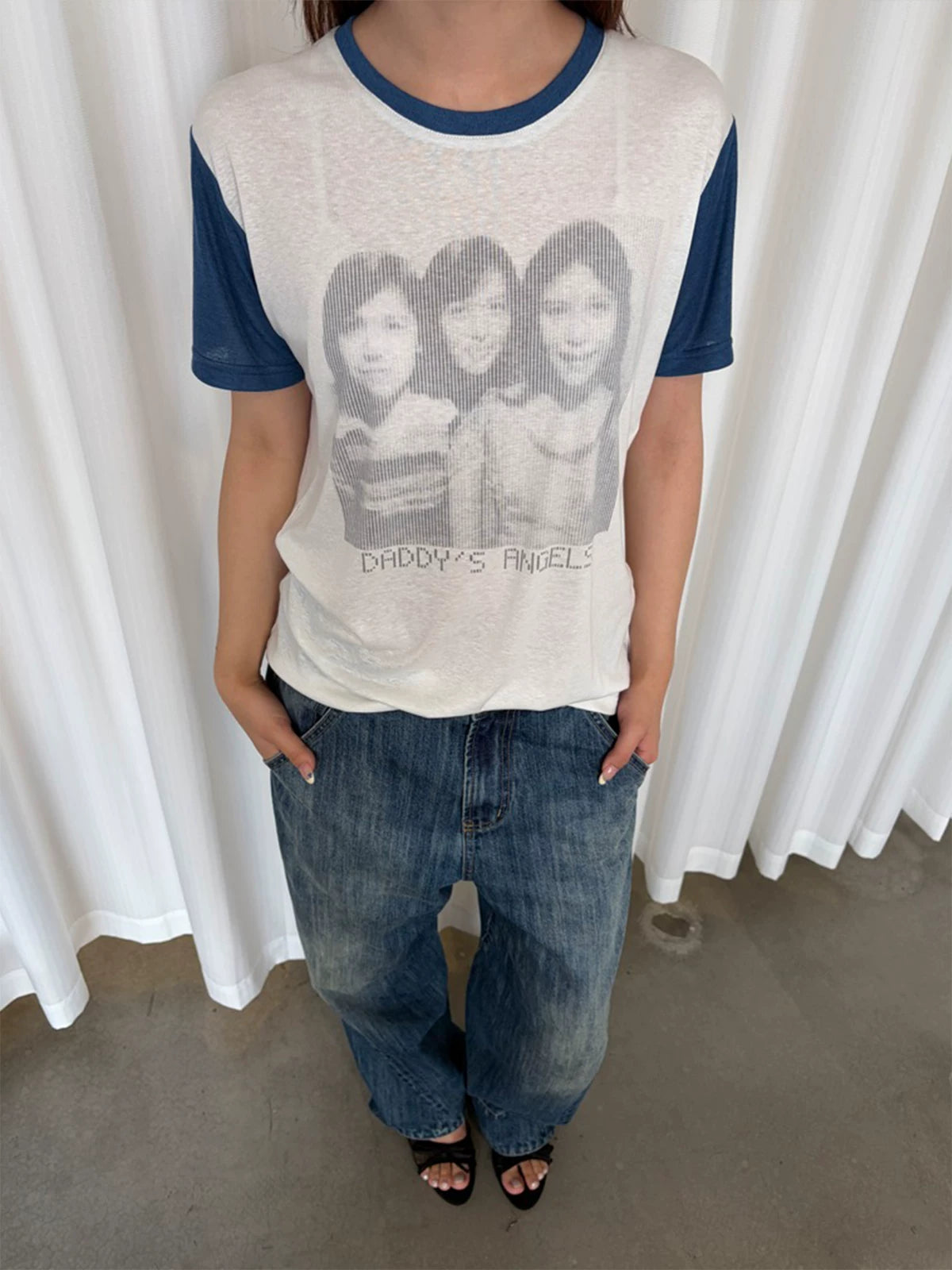 InsGale Retro Stitching Contrasting Tee