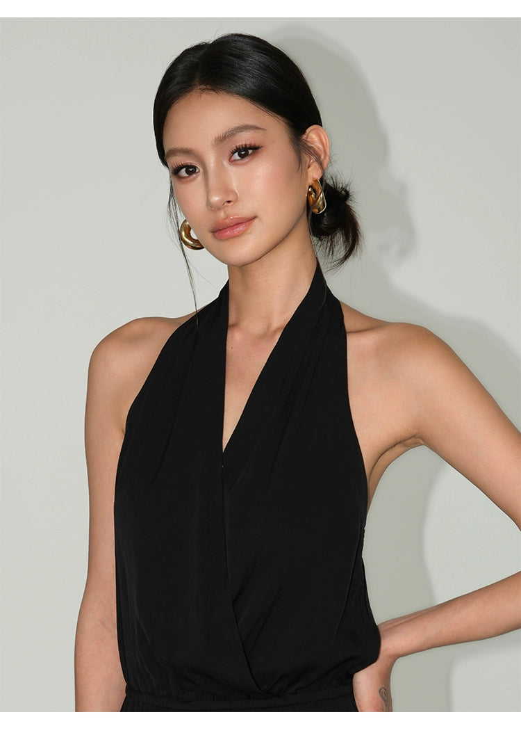 NEVA HUV Neck-hanging Sleeveless Jumpsuit