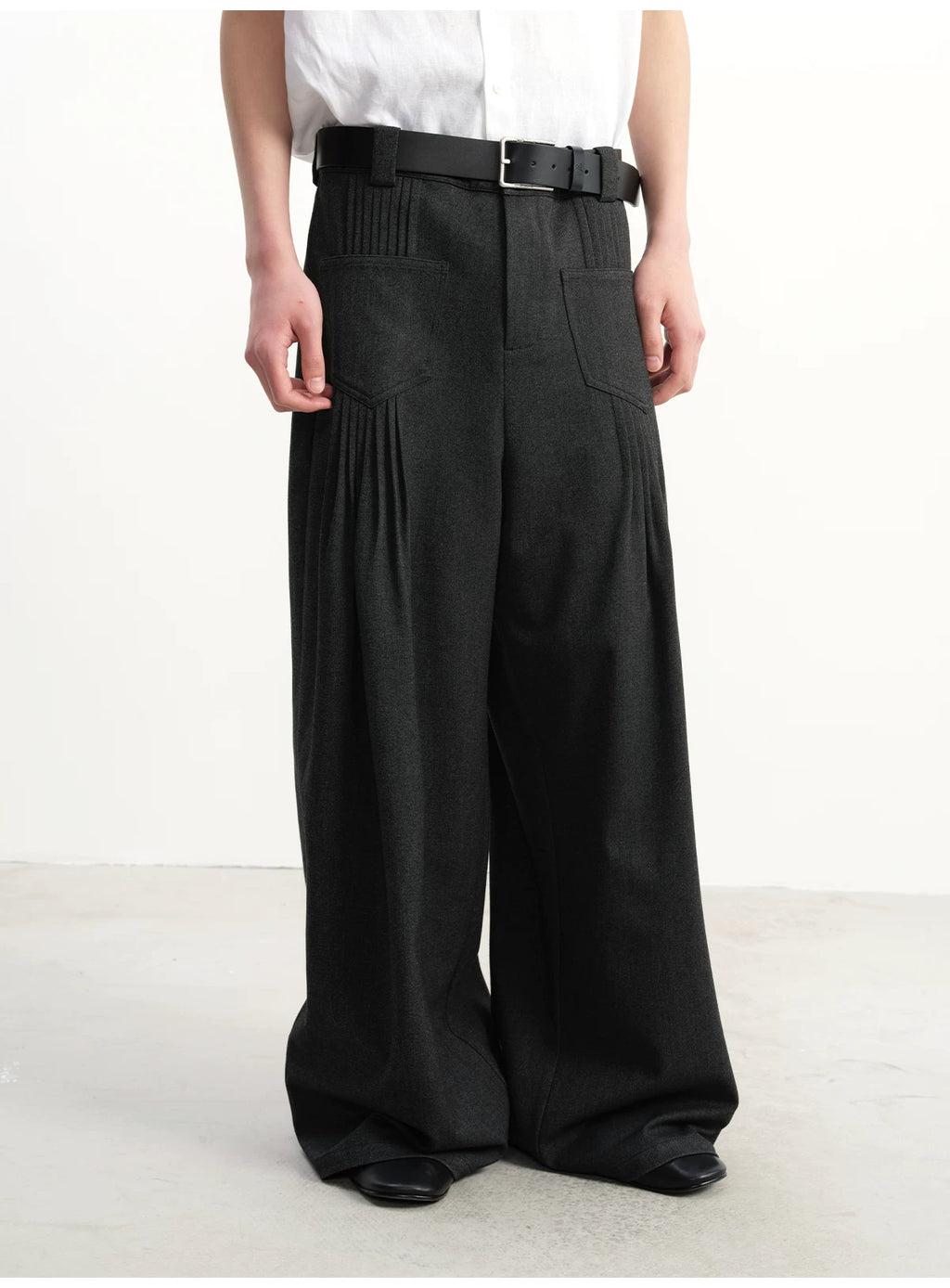 JCAESAR Pleated Straight Micro-wide Casual Pants