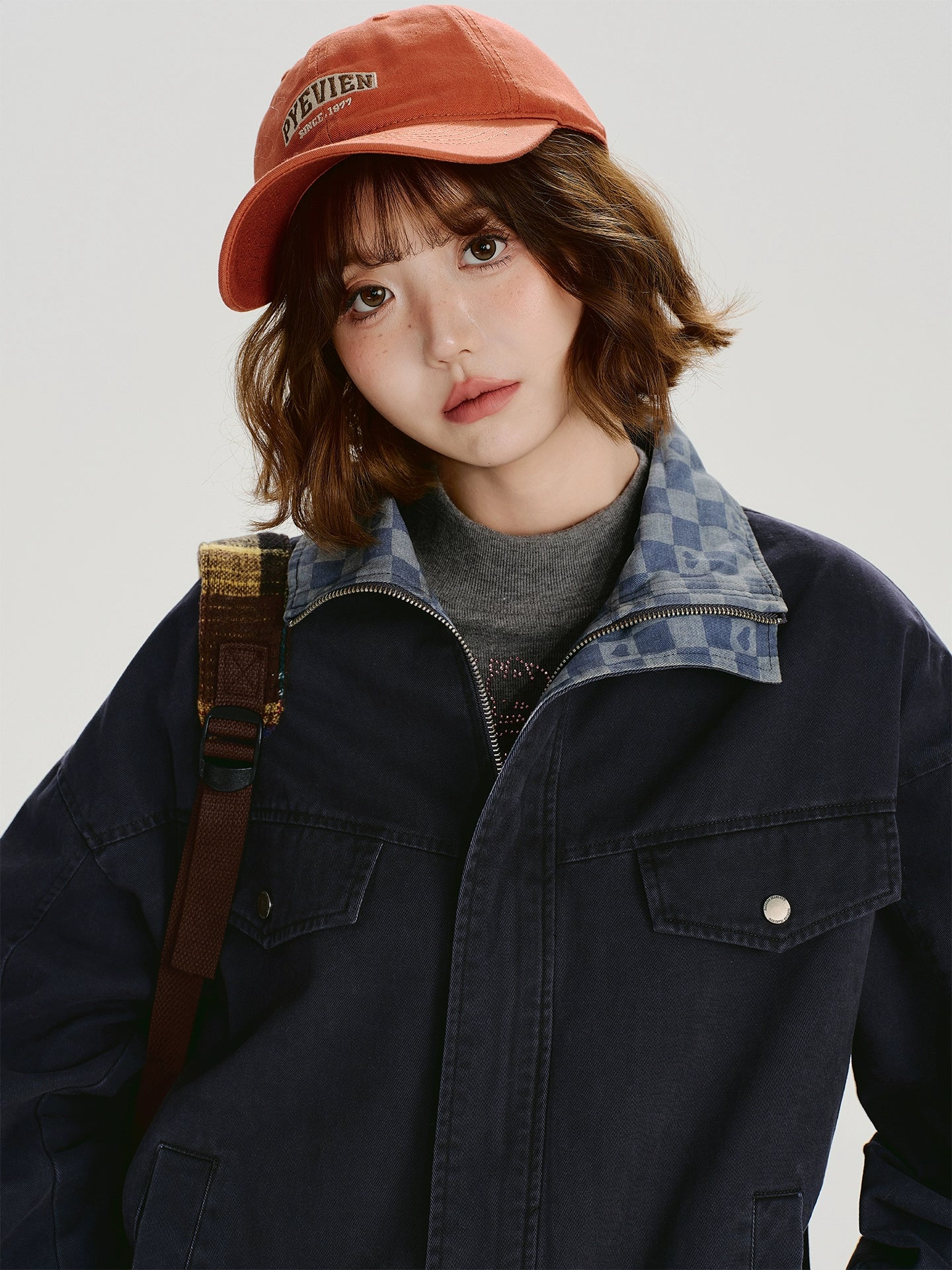 Girlyhalo Vintage Lapel Contrast Jacket