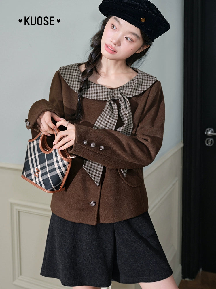 Kuose Small Fragrant Bow Suit Woolen Jacket