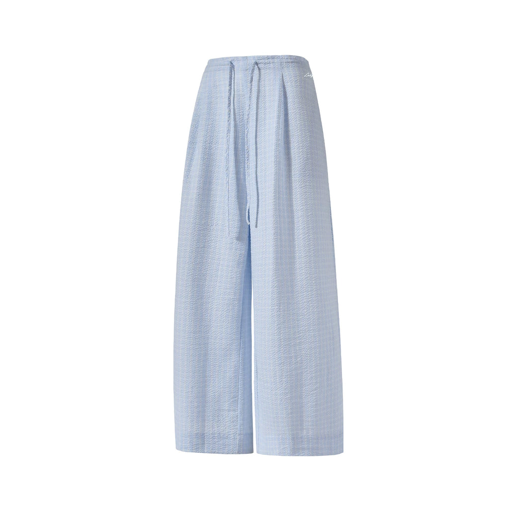 CHANT2nd Checked Straight Casual Wide-leg Pants