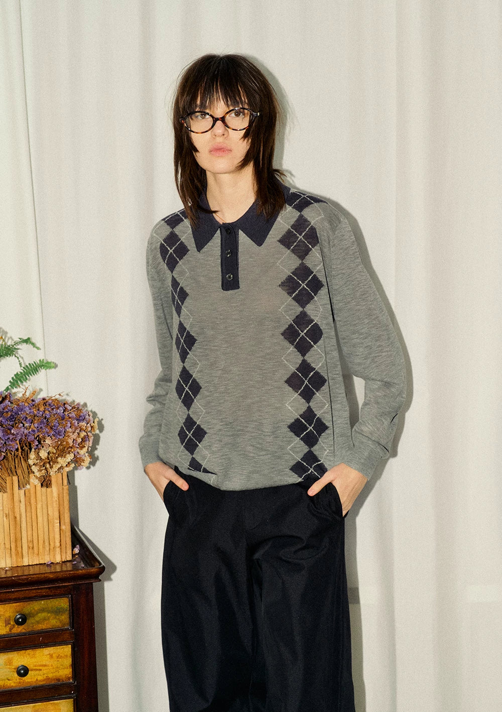 KREATE Knitted Polo Shirt Long Sleeve