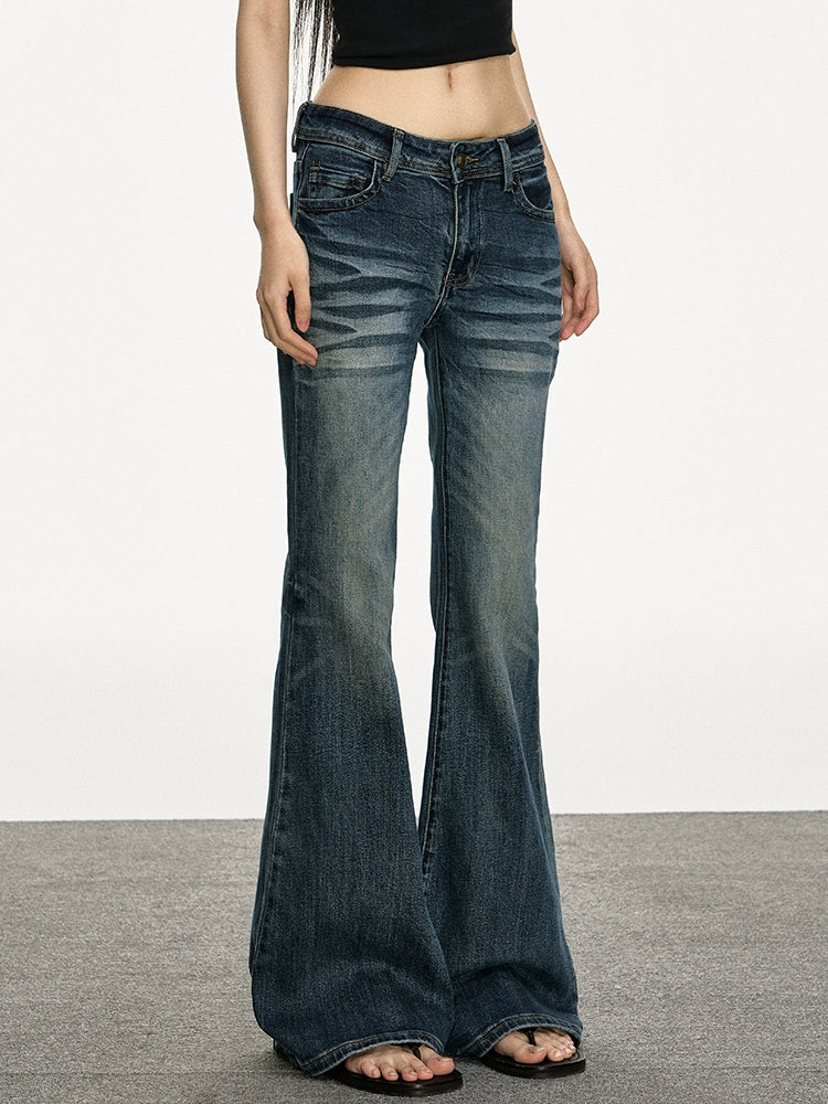 Anna Aneae Low-rise Retro Old Micro-flared Jeans