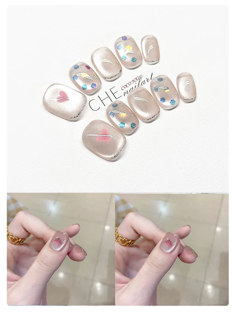 CoCo Short Gentle Temperament Advanced Sense Handmade Manicure Wear Nail