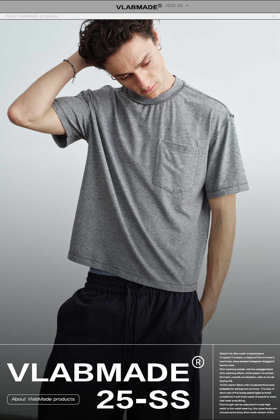 VLABMADE Slack Vacation Soft Waxy Short Wide Tee