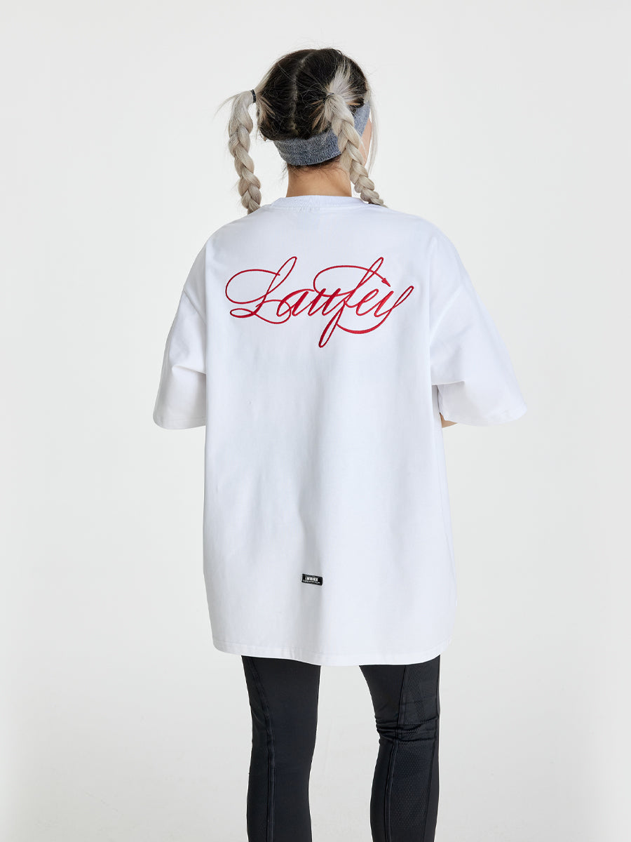 NMK Heavy Industry Embroidery Letter Loose Heavy Tee