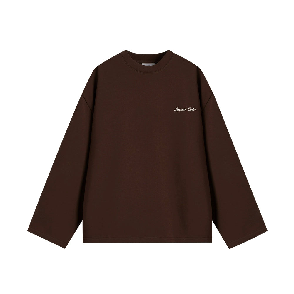 Loopsoon Back Wheat Ear Printing Simple Versatile Long Sleeve