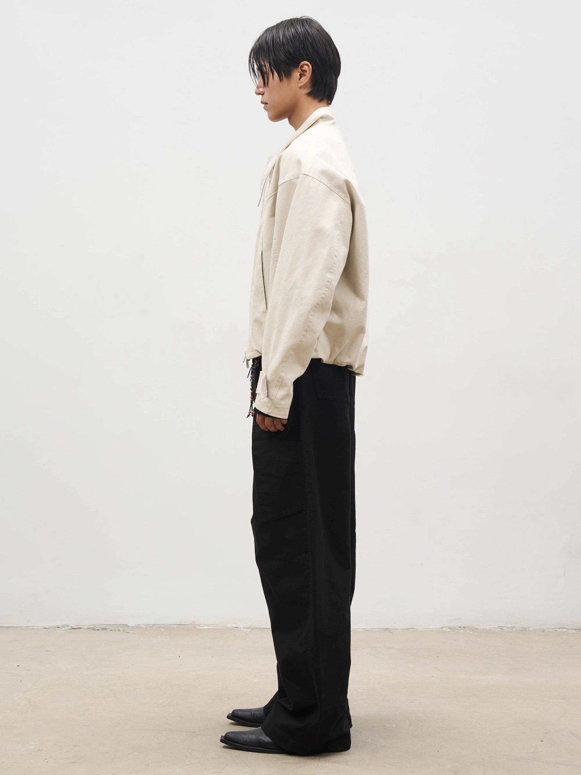 SOUTHFISH Stand-up Collar Loose Wash Canvas Jacket