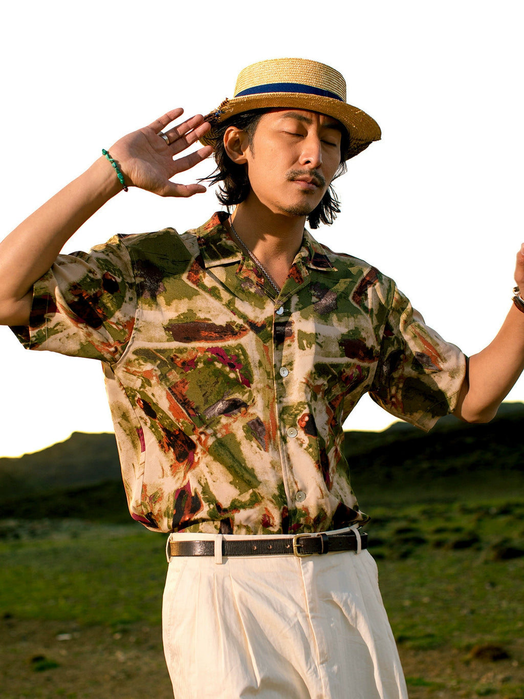 SOARIN Vintage Casual Loose Five-quarter Sleeve Shirt