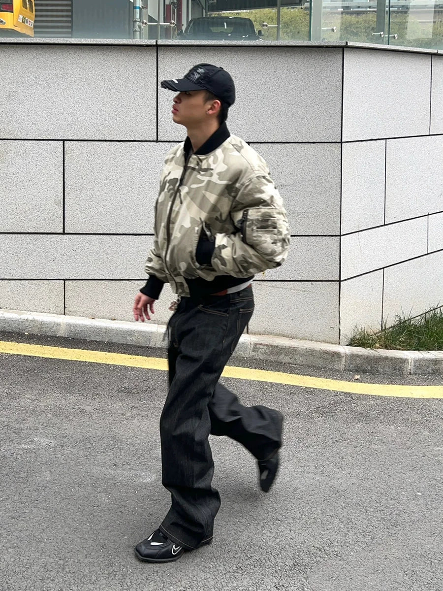 TWOMOONS Straight Loose Versatile Casual Jeans