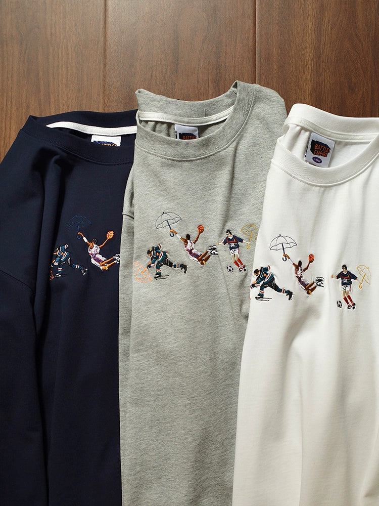 Battles Sports Character Embroidery Long Sleeve