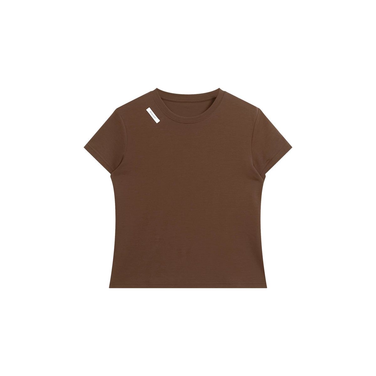 FUNKYFUN Labeling LOGO Front Shoulder Version Crew Neck Tee
