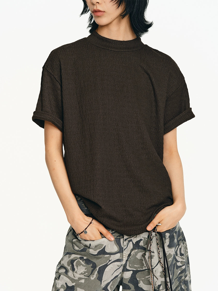 LIMPIDOCULUS Stretch Turtleneck Casual Tee