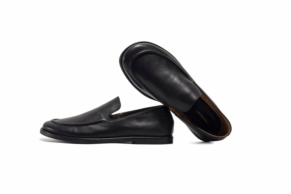 NO LOGO One-pedal Calfskin Cashmere Minimalist Loafers