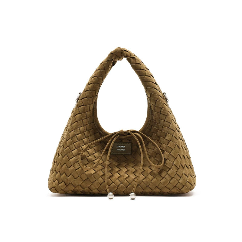 MUVA Braided Triangular Rice Ball Bag Lightweight Casual Tote Bag