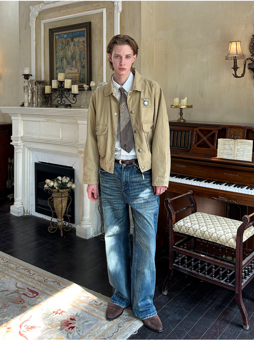 EME Vintage Short Wide Lapel Jacket