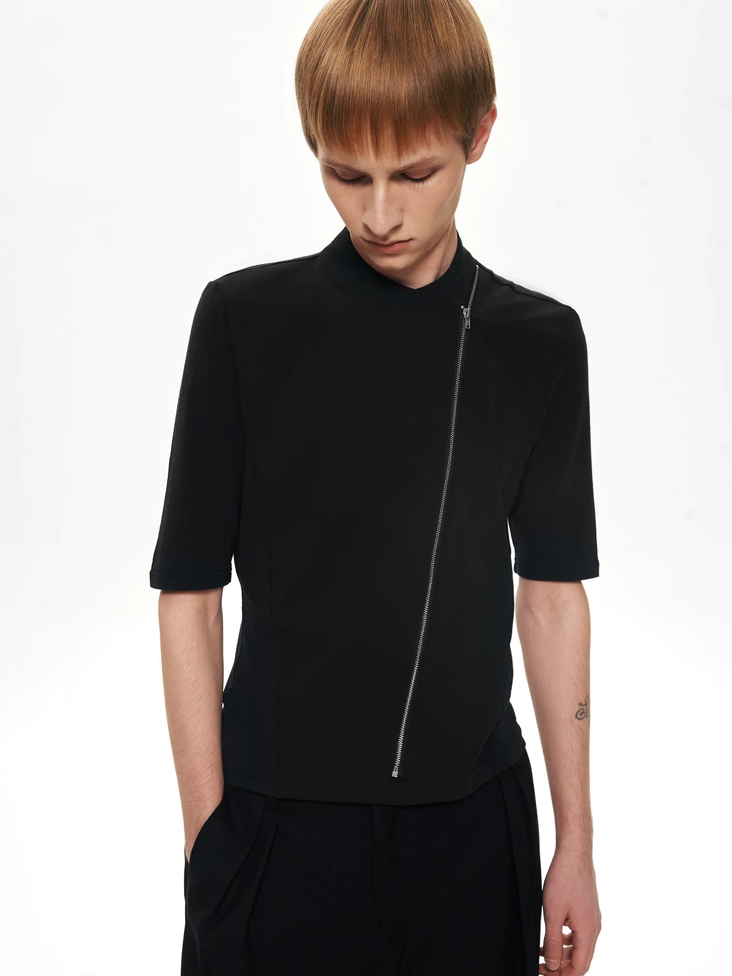 Slight Vogue Splicing Slim Lapel Tee