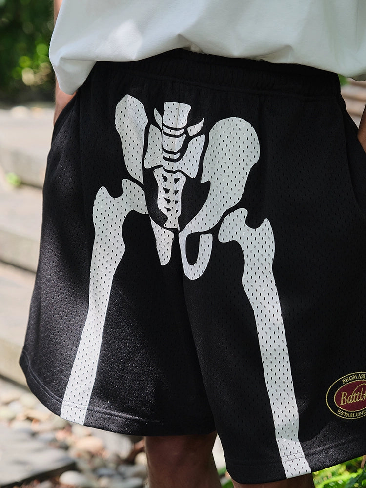 Battles Bone Print Basketball Shorts