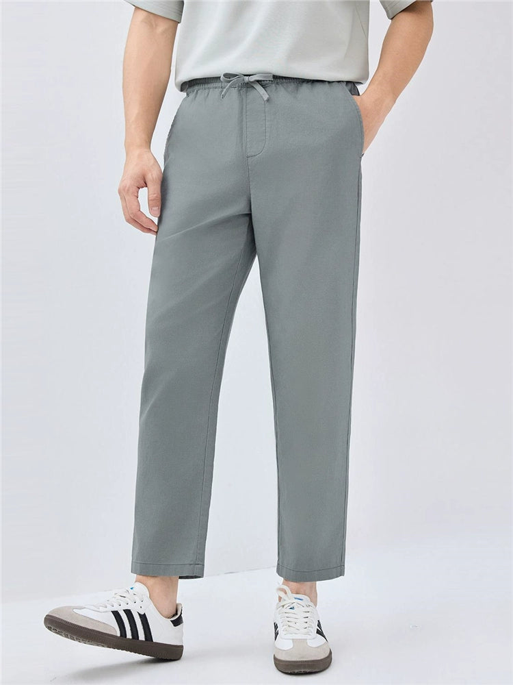 Giordano Breathable Cotton and Linen Casual Thin Nine-Point Pants