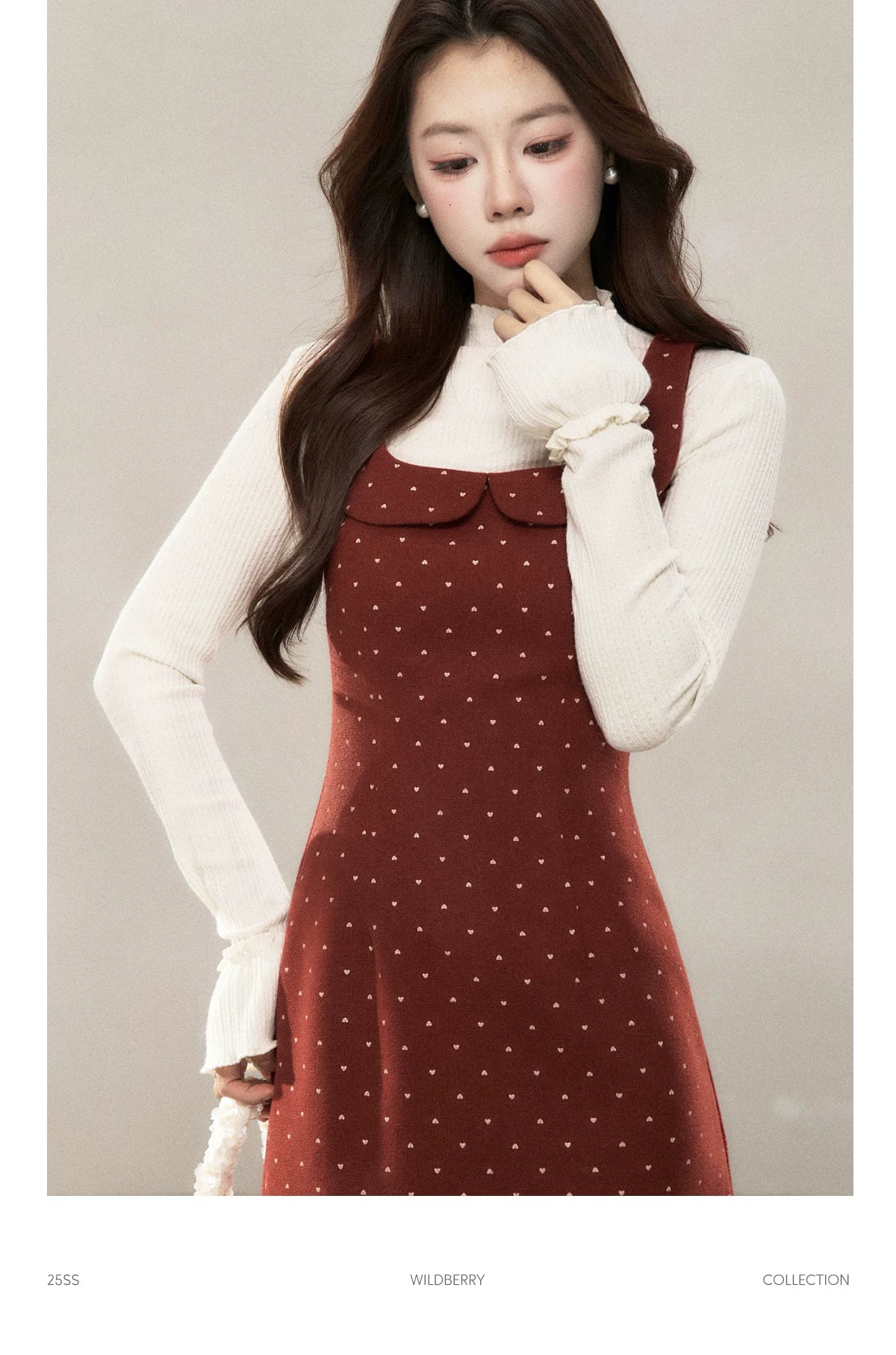 Wildberry Polka Dot Korean Retro Dress