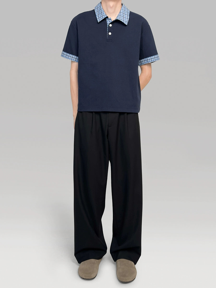 PLUS NO LOGOmiu Color Matching Collar Polo Tee