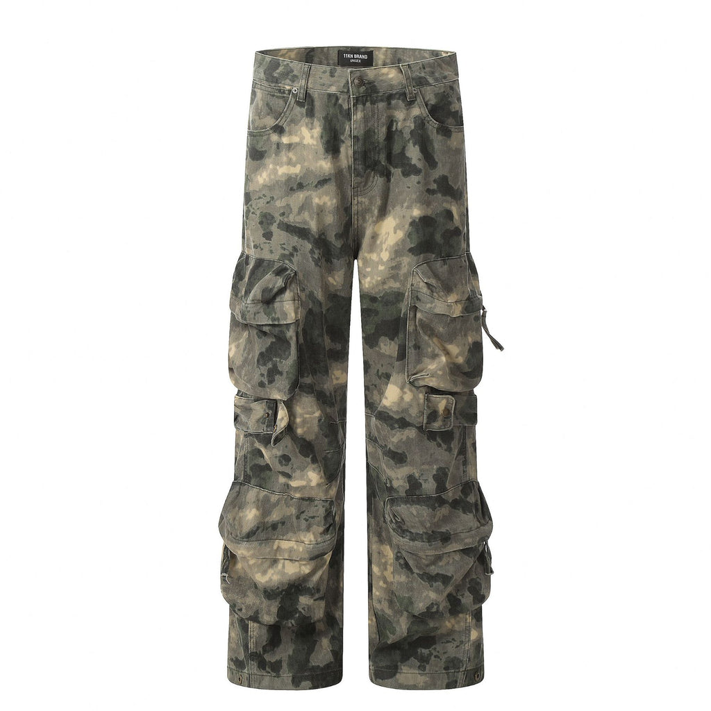 11KN Vintage Multi-pocket Camouflage Cargo Pants