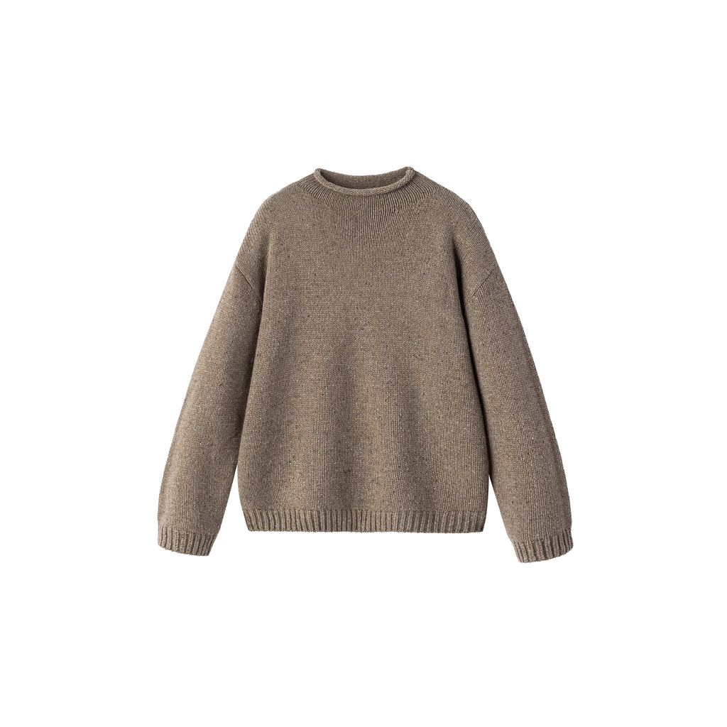 Anniehall Vintage Knitted Sweater with Curled Collar