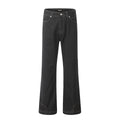 11KN High Street Retro Niche Black Washed Wide-leg Reverse Jeans