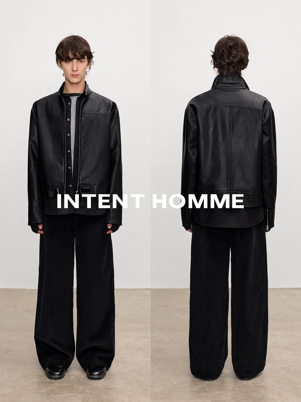 INTENT Casual Stand-up Collar Short Jacket