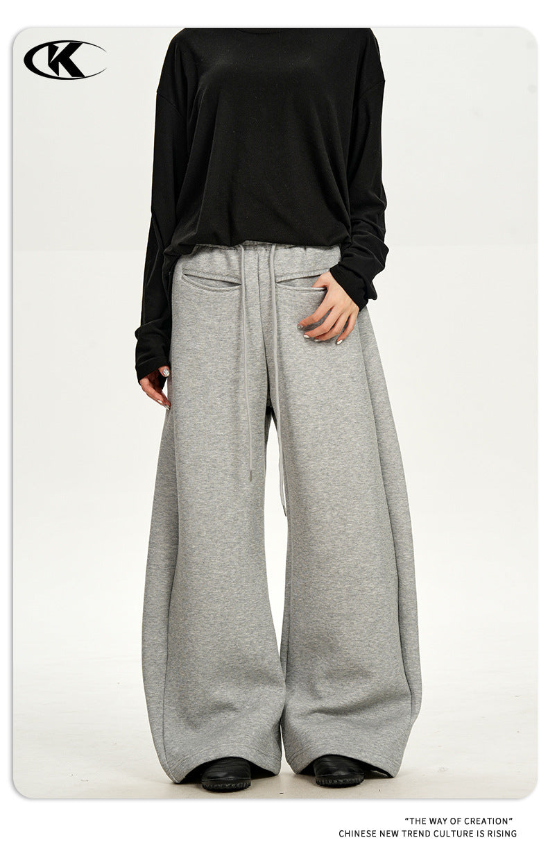 11KN Vintage Loose Lazy Wide Leg Straight Sweatpants