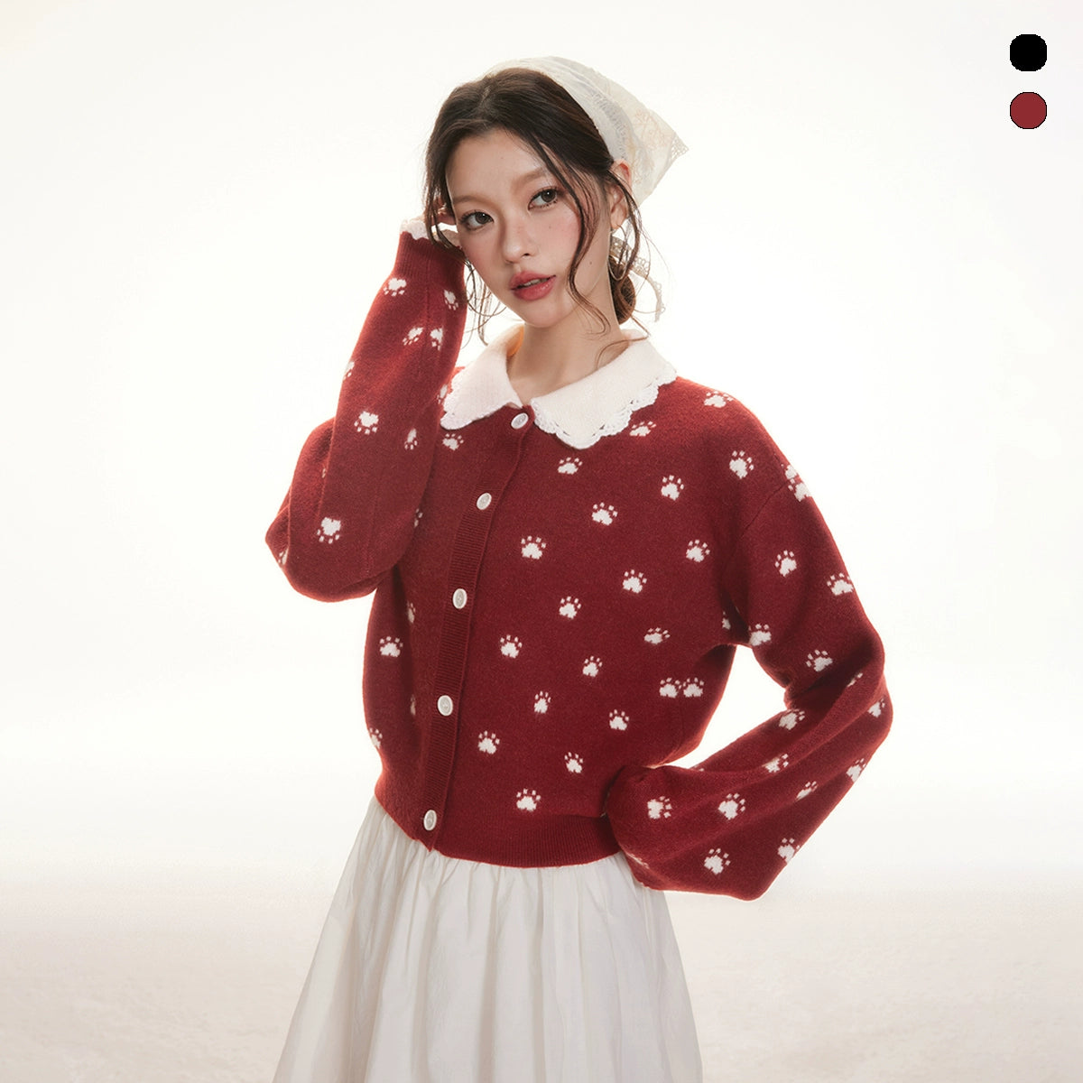 Imone Retro Claw Jacquard Loose and Thin Knitted Cardigan