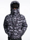 Lightinus Camo 90 White Duck Down Stand-Up Collar Hooded Down Jacket