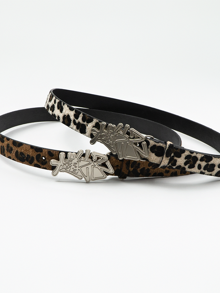 AVENUESON Two-color Leopard Print Belt