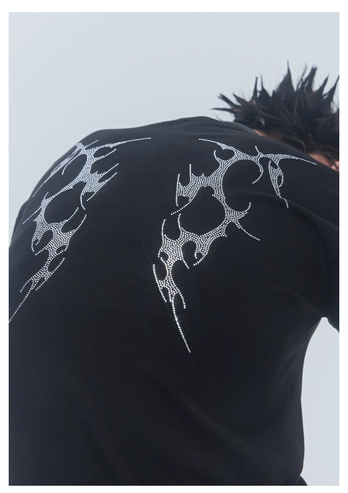 SGW "Wings of Thorns" Hot Diamond Subculture Elastic Slim Sleeve Short Sleeve Tee