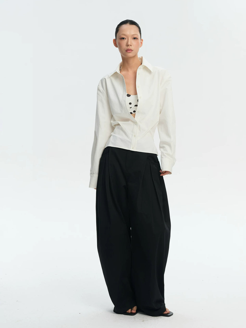 LINY LIBERTY Loose Waist Slim Long-sleeved Shirt