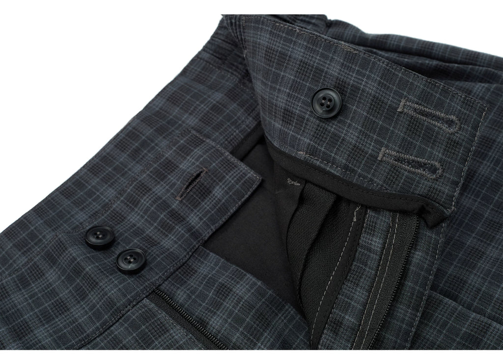 Esaias Vintage Plaid Casual Straight-leg Wide-leg Trousers