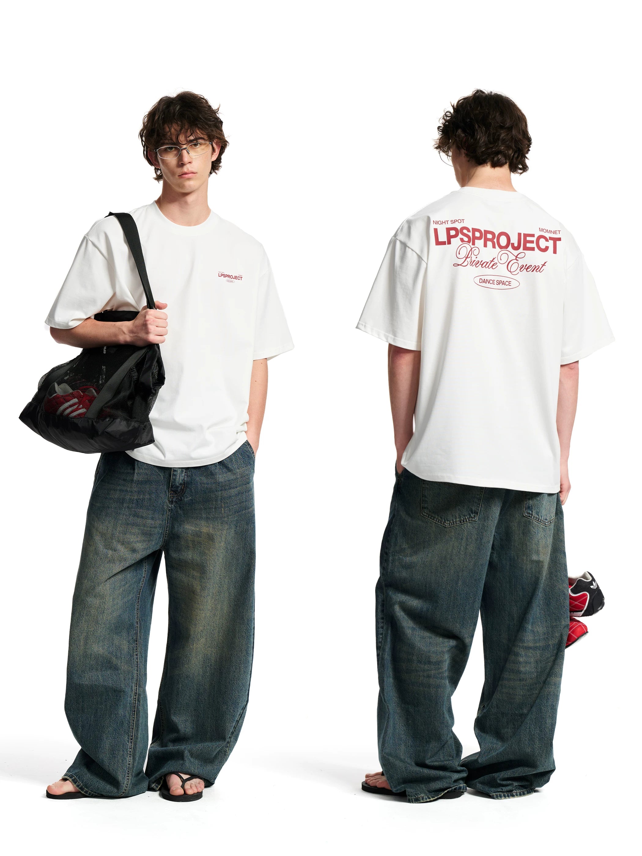 Big Printed Letters on The Back of Loopsoon Versatile Tee