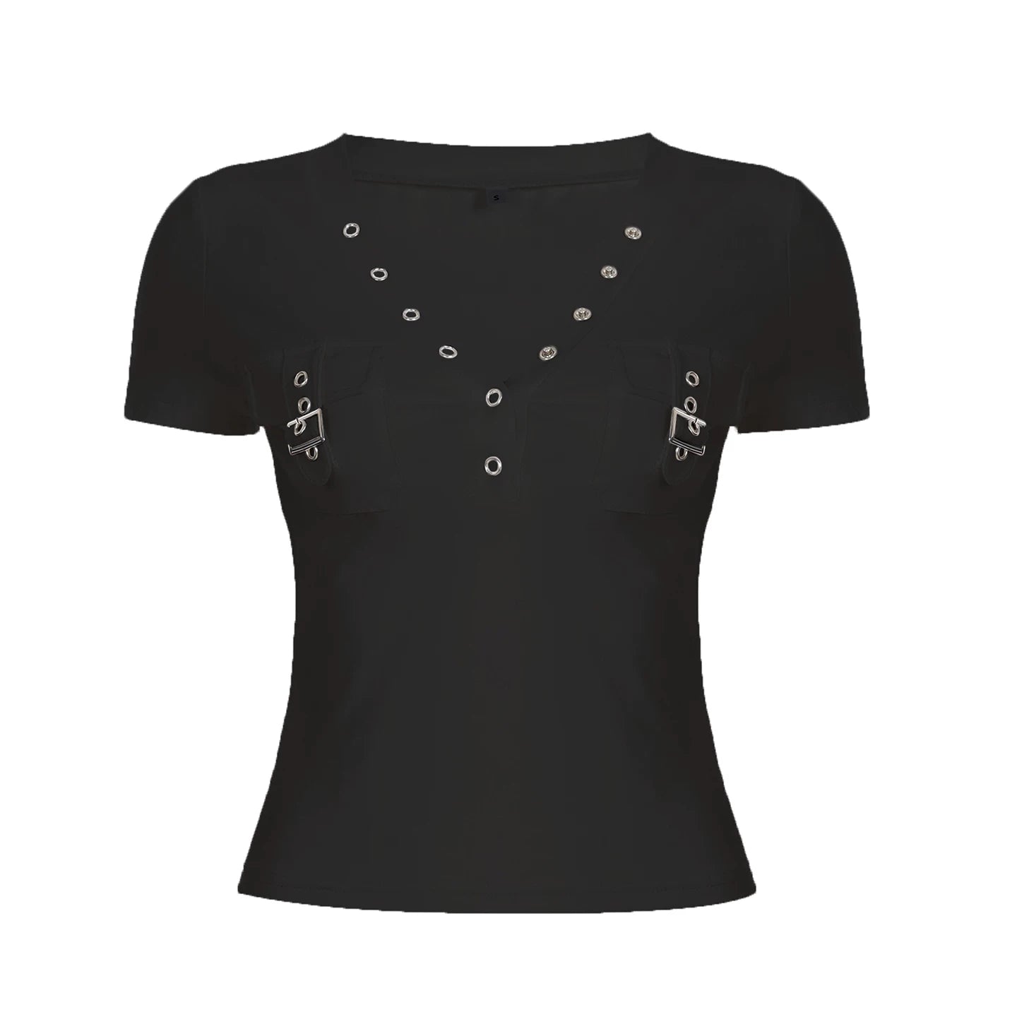 FUNOFF Retro Lapel Waist Tee